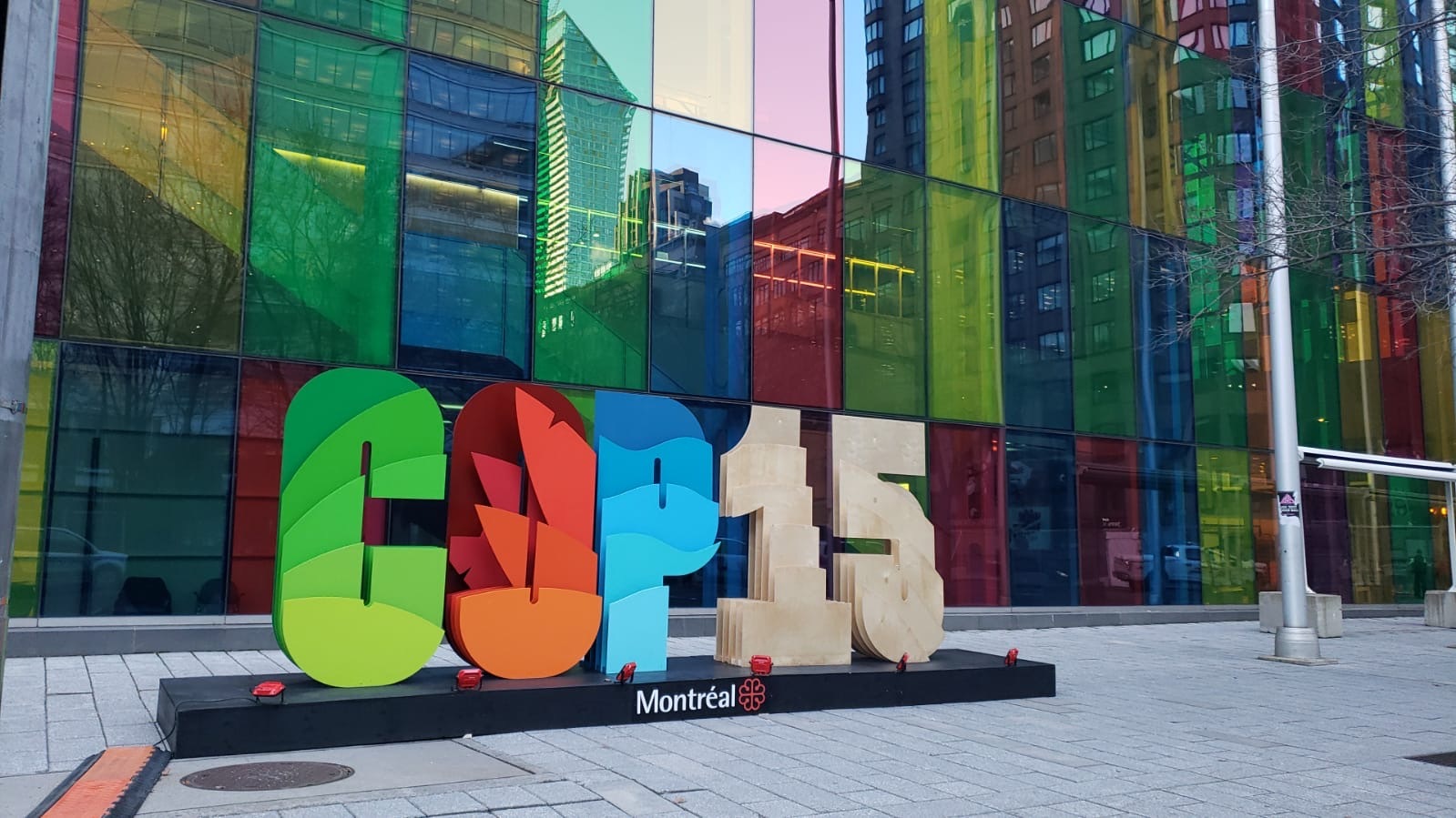 Colourful sign outside COP15 conference venue